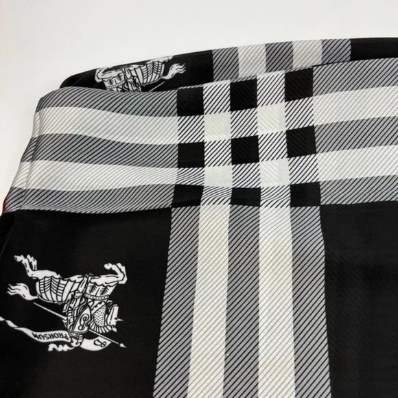 Burberry Black Check Silk Scarf - Picture 4 of 8